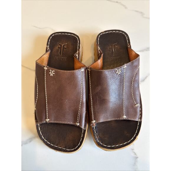 Frye Men\'s Leather Slides Brown Size 7 main image 4